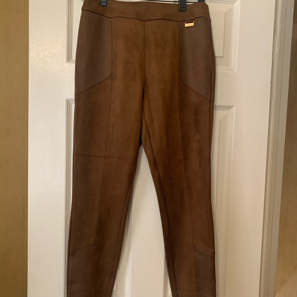 MARC NEW YORK Faux Suede with Faux Croc Trim High waisted pants